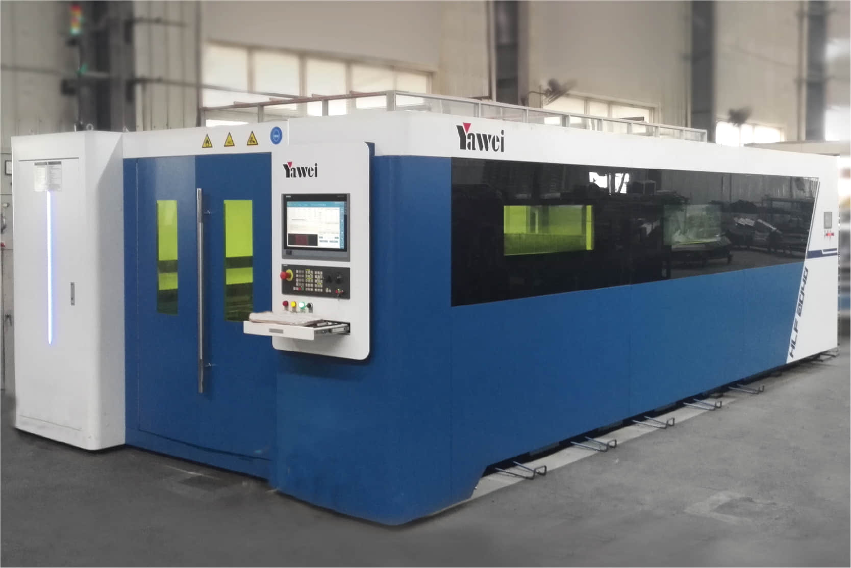 Three Yawei flatbed laser cutting machines (6000W, 4000W, 3000W)